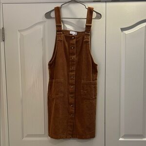 Brown Corduroy Midi Dress